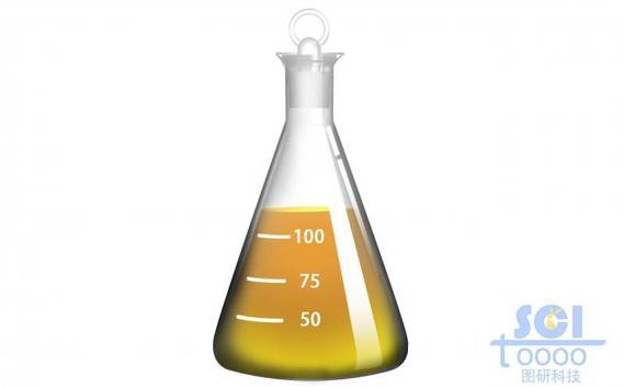 带液体和刻度的锥形瓶